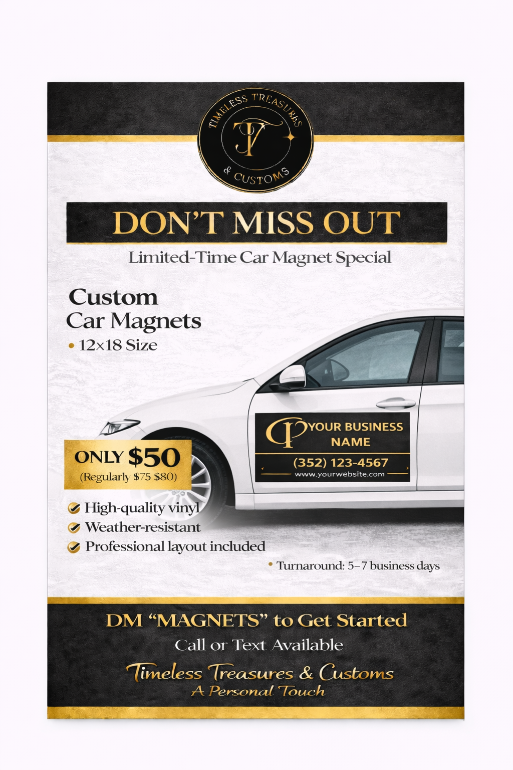 Custom Car Magnet – 12×18 Business Vehicle Magnet