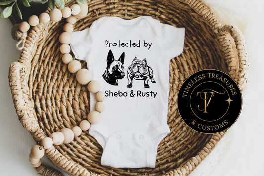 Protected by Pets Personalized Onesie