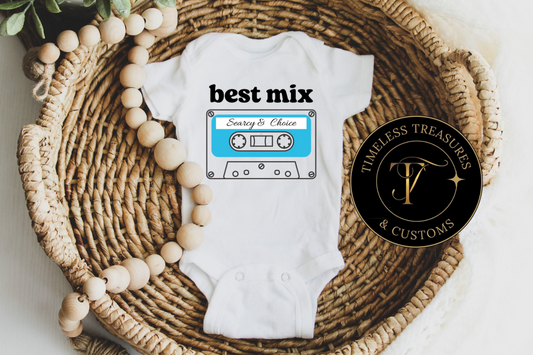 "Mom and Dad's Mixtape: Personalized Baby Onesie"