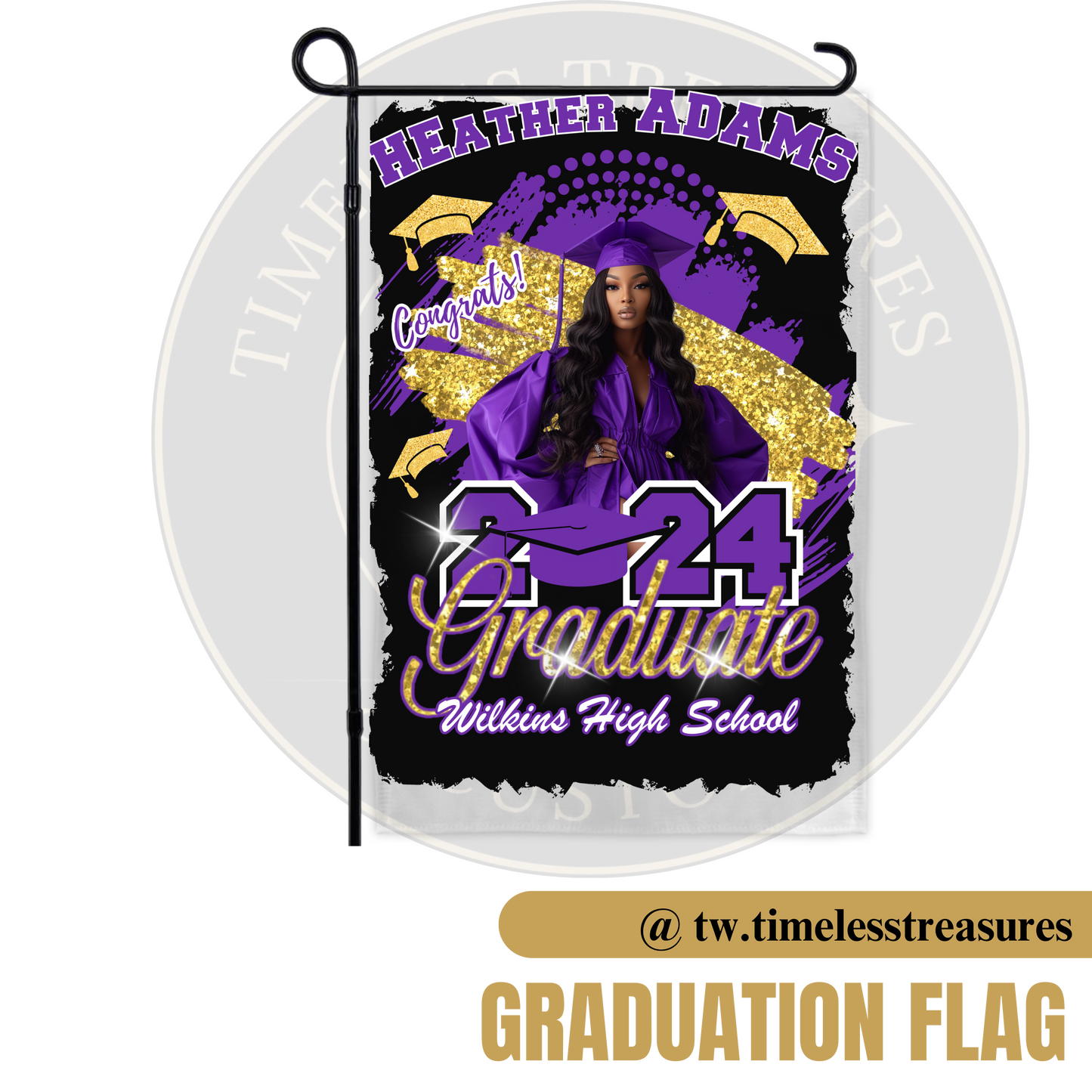 Personalized Graduation Garden Flag