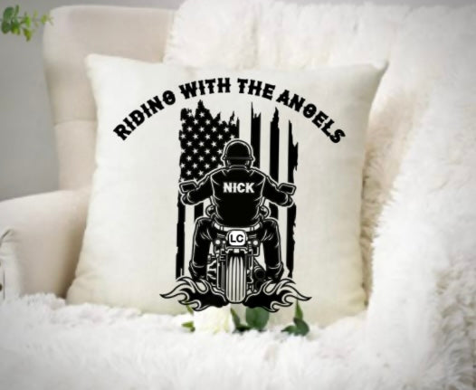 Riding with Angels Personalized pillow