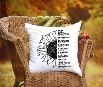 Custom Sunflower Inspiration Pillow