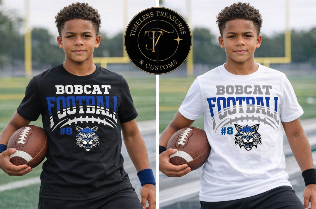 🐾 Bobcat Football Custom Number Shirt