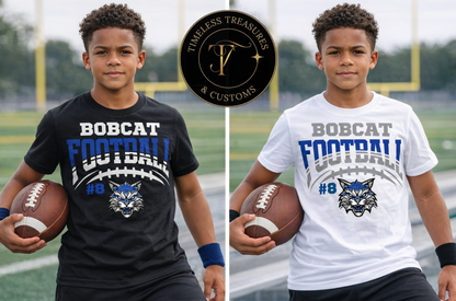 🐾 Bobcat Football Custom Number Shirt
