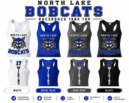 North Lake Bobcats Tank Top | Custom with Player Number