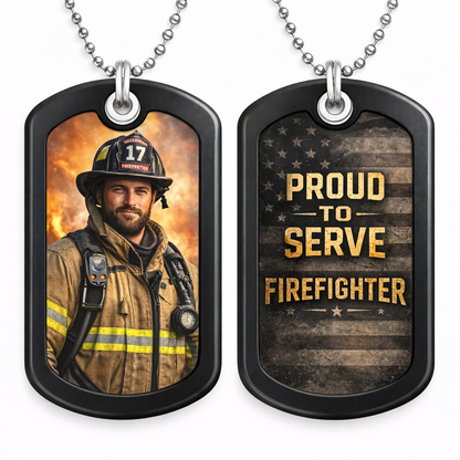 Custom Photo & Text Dog Tag Necklace – Personalized Keepsake