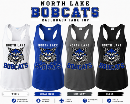 North Lake Bobcats Tank Top | Women’s Racerback Spirit Wear