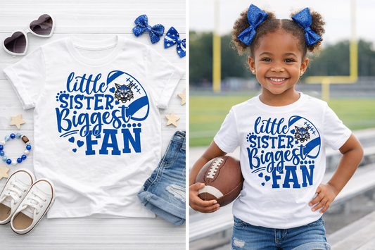 North Lake Bobcats – Little Sister Biggest Fan Shirt 💙🐾