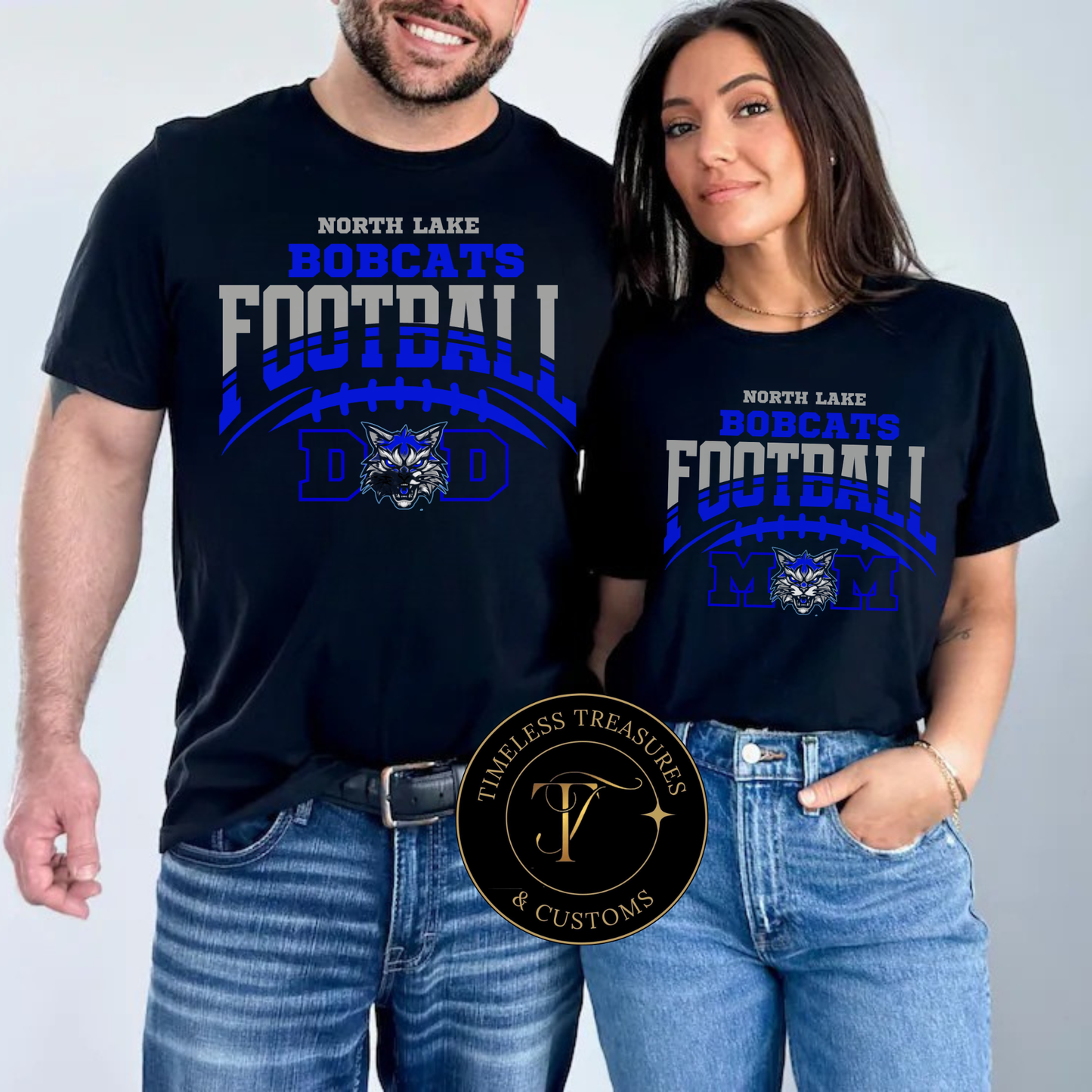 North Lake Bobcats Football Mom/Dad Tee – Black Edition