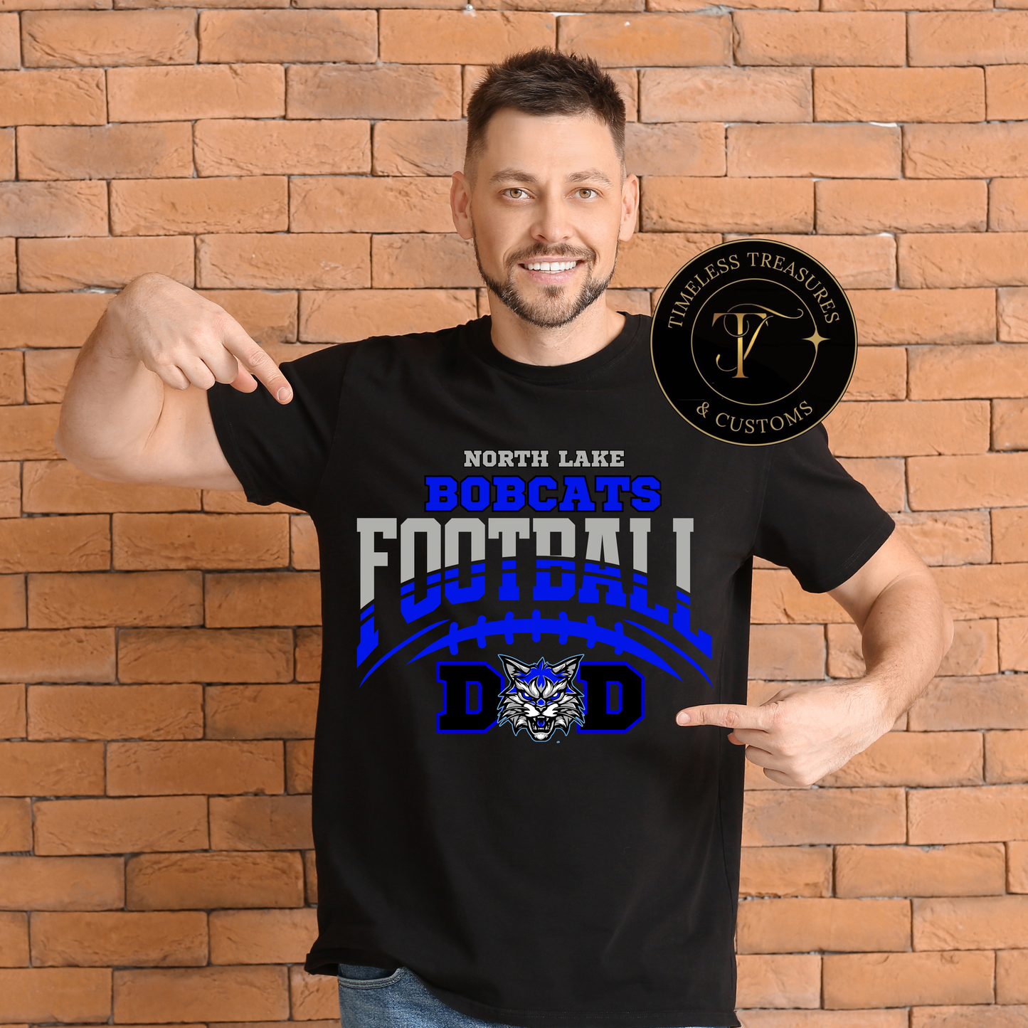 North Lake Bobcats Football Mom/Dad Tee – Black Edition
