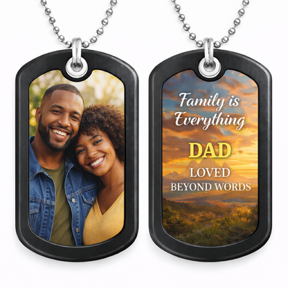 Custom Photo & Text Dog Tag Necklace – Personalized Keepsake