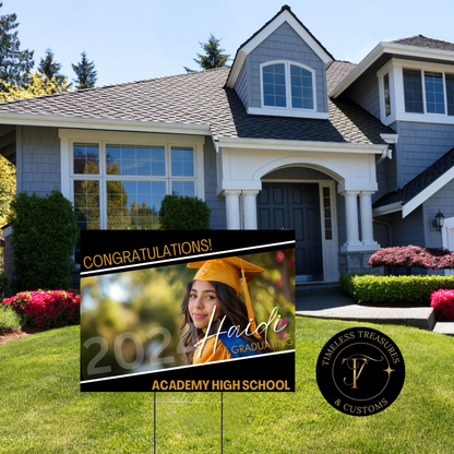 "Custom Grad Yard Sign: Proud Achievements"