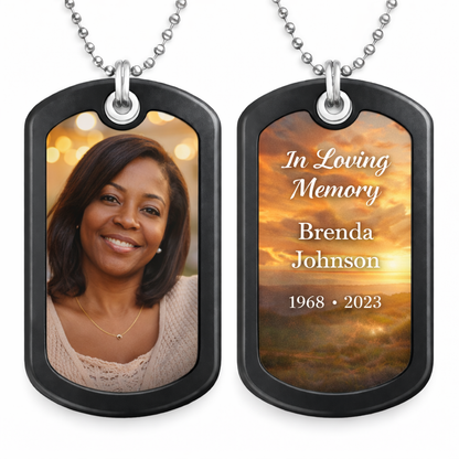 Custom Photo & Text Dog Tag Necklace – Personalized Keepsake
