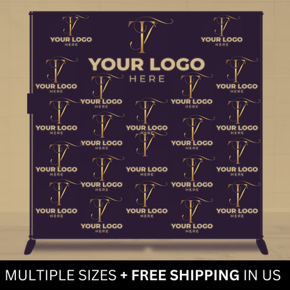 Custom Logo Backdrop Banner, Step and Repeat Business Event Backdrop