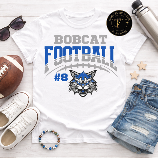 🐾 Bobcat Football Custom Number Shirt